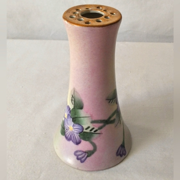 Antique Hand Painted Porcelain Gold Gilded Hat Pin Holder - PRISTINE - Picture 1 of 14